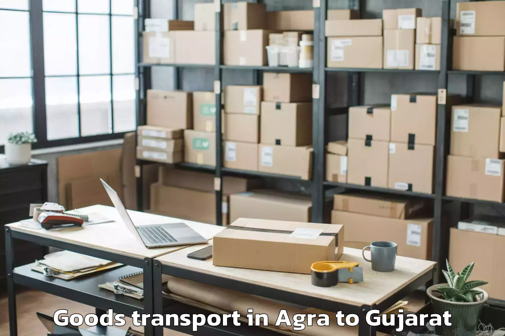 Efficient Agra to Bhavnagar Goods Transport